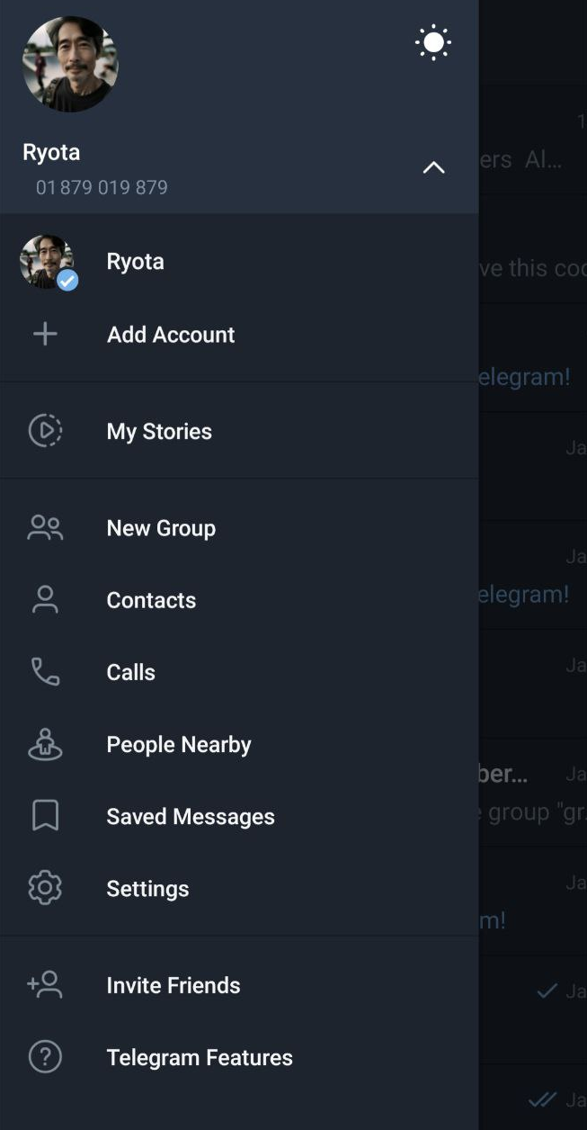 Telegram Settings in Android