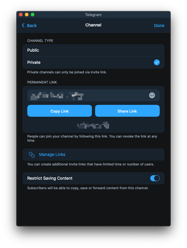 restrict content saving telegram