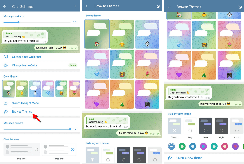 Telegram Themes Settings