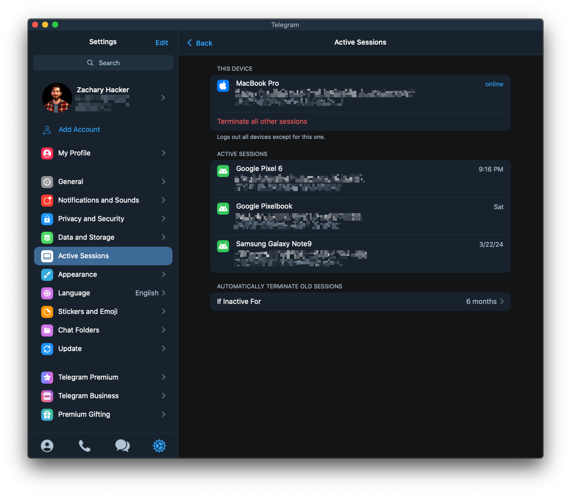 Telegram Active Sessions: Messaging Security in 2024